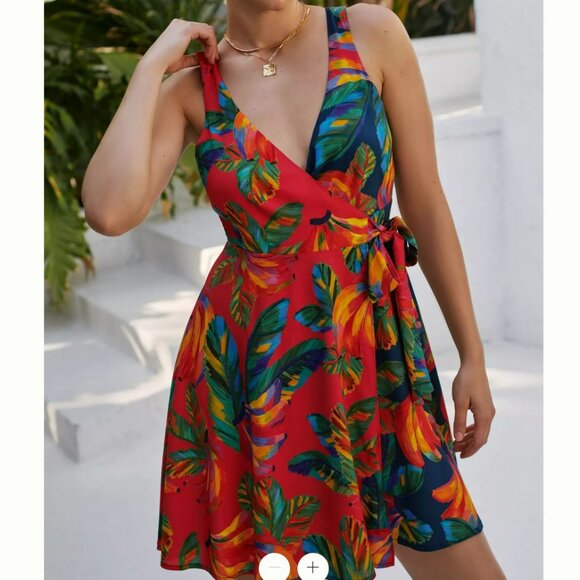 Farm Rio Cover-Up Wrap Dress, Size M - Picture 1 of 10